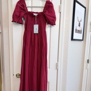 Sold Hill House Home Scarlett dress in red chili dot